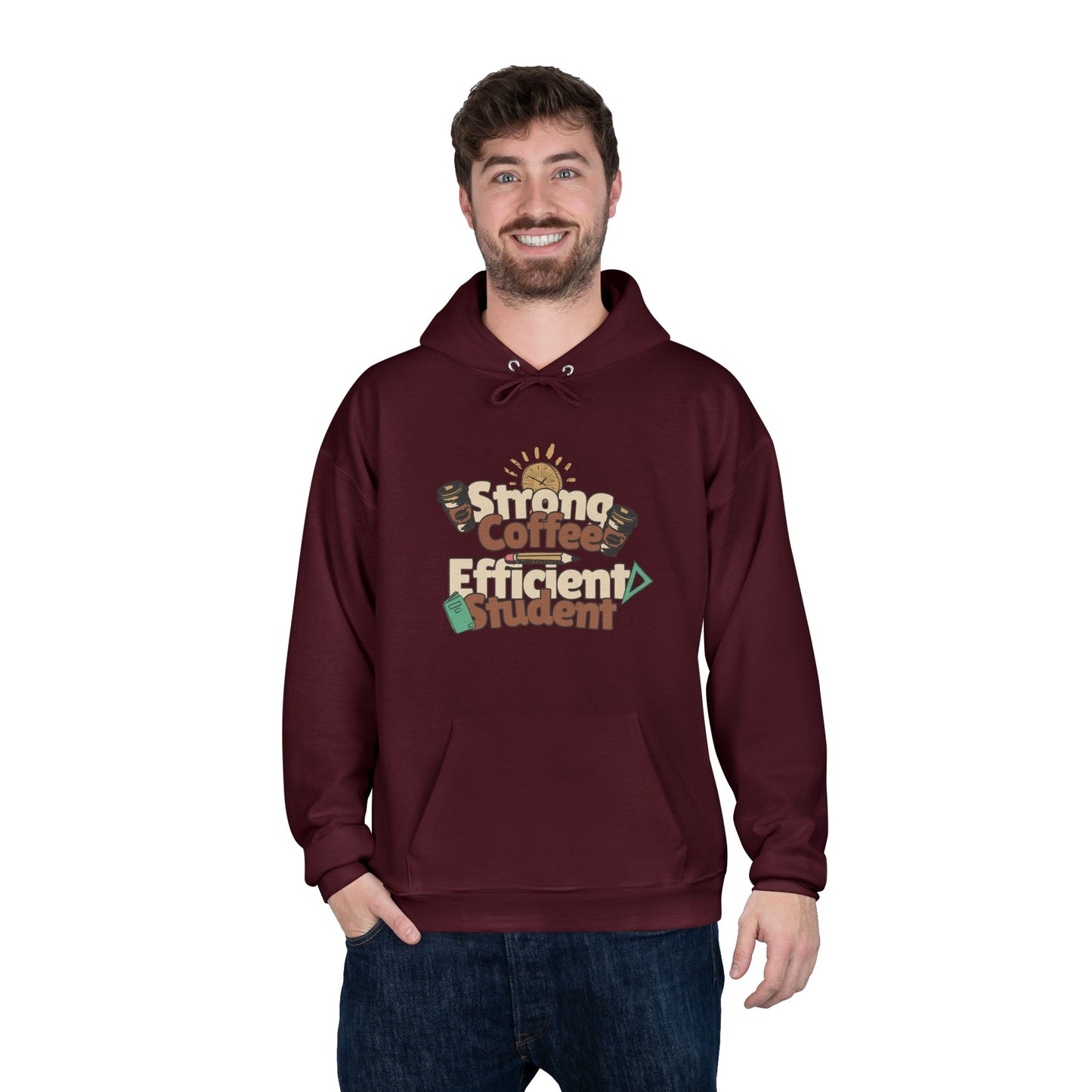 Men's "Strong Coffee, Efficient Student" Hoodie