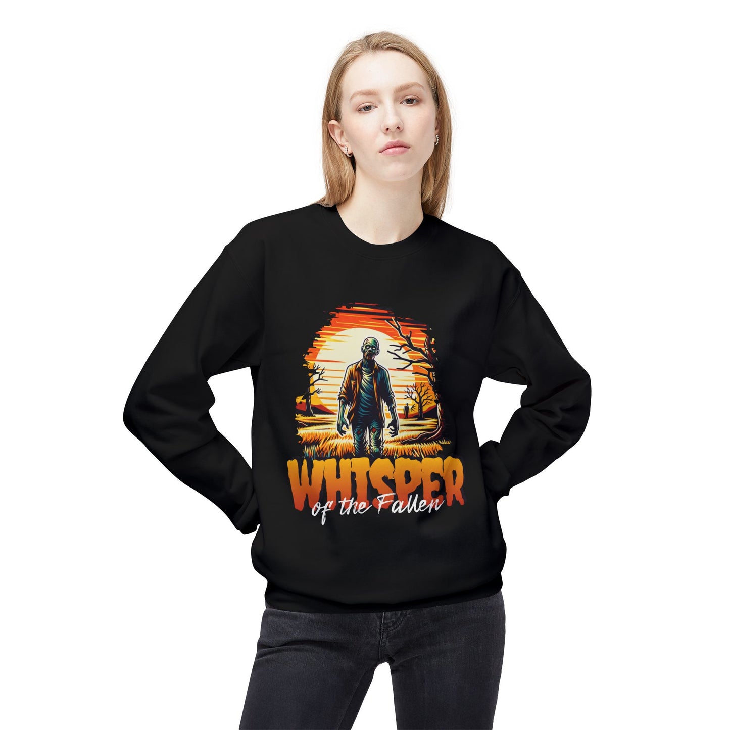 Men's "Whisper of the Fallen" Drop Shoulder Fleece Crewneck Sweatshirt