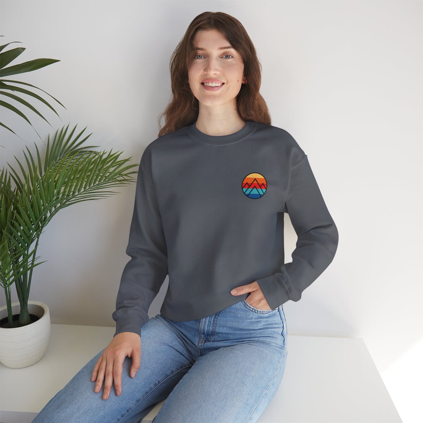 Women's "Minimalistic Mountains" Crewneck Sweatshirt