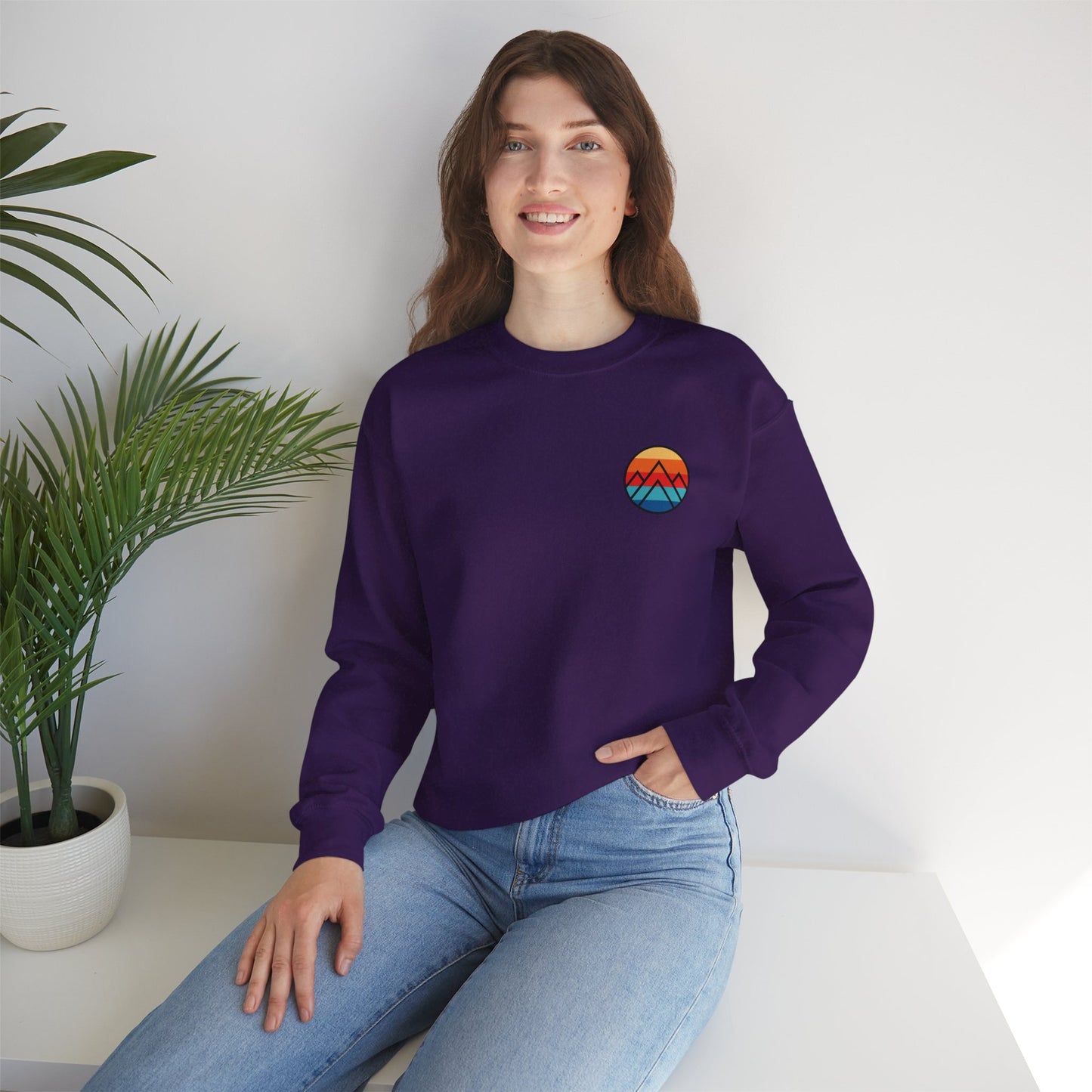 Women's "Minimalistic Mountains" Crewneck Sweatshirt