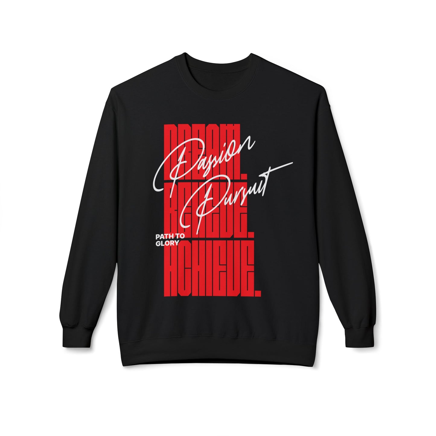 Men's "Passion Pursuit" Drop Shoulder Fleece Crewneck Sweatshirt