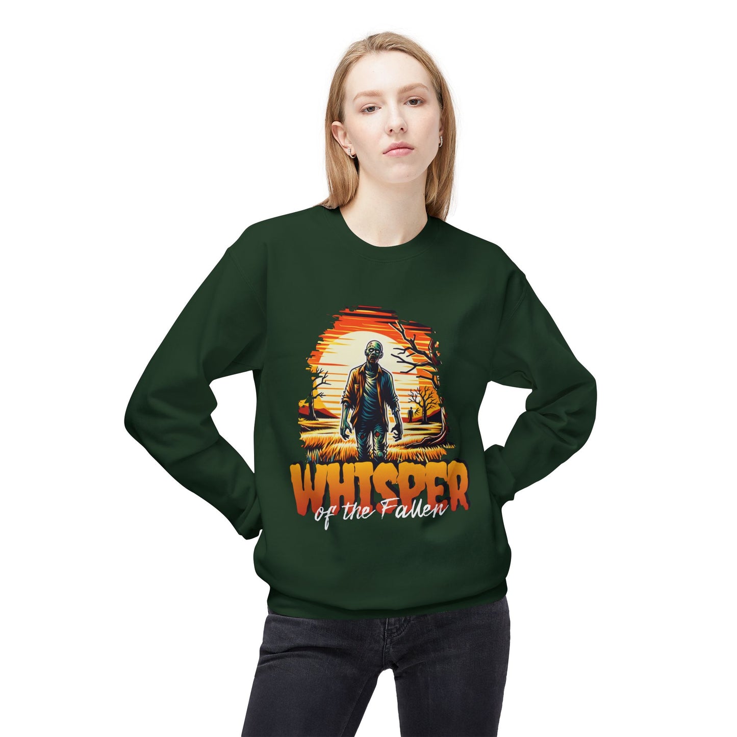 Men's "Whisper of the Fallen" Drop Shoulder Fleece Crewneck Sweatshirt