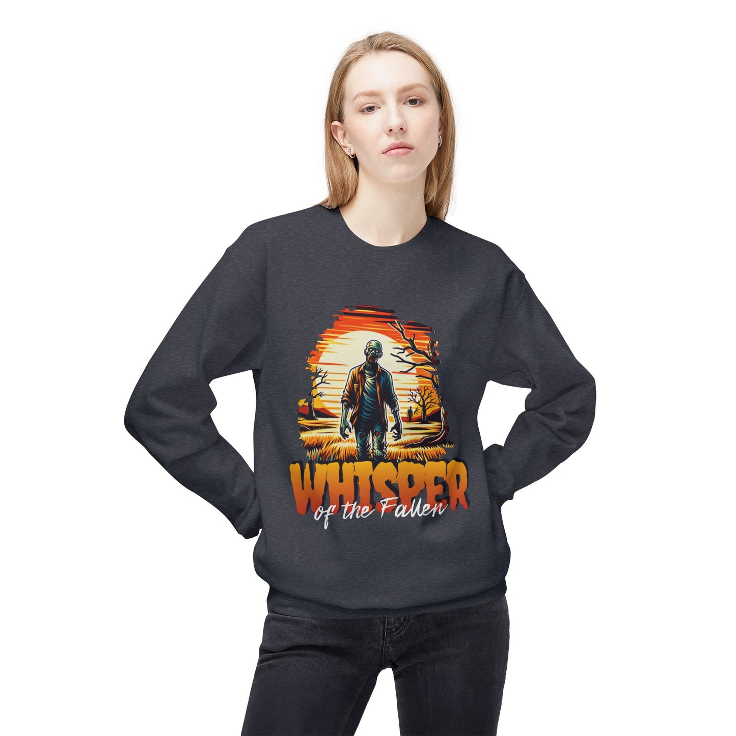 Men's "Whisper of the Fallen" Drop Shoulder Fleece Crewneck Sweatshirt