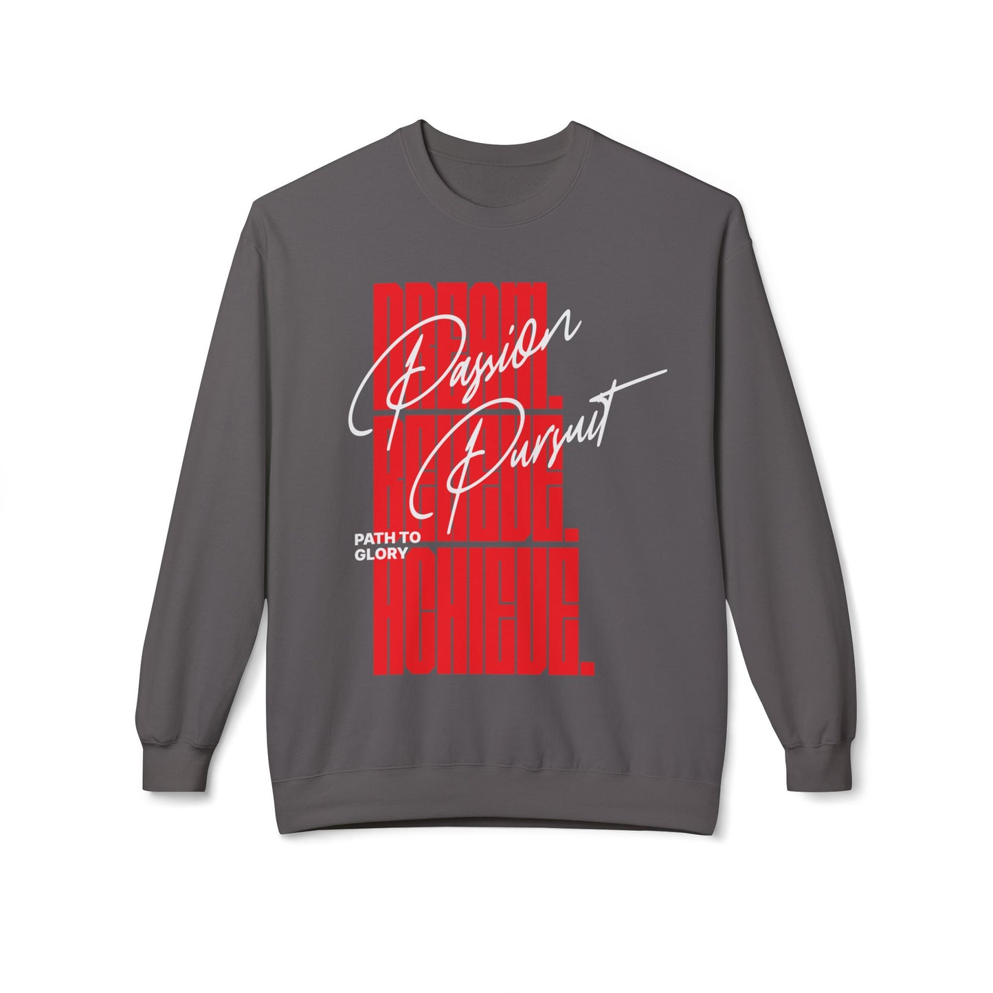 Men's "Passion Pursuit" Drop Shoulder Fleece Crewneck Sweatshirt