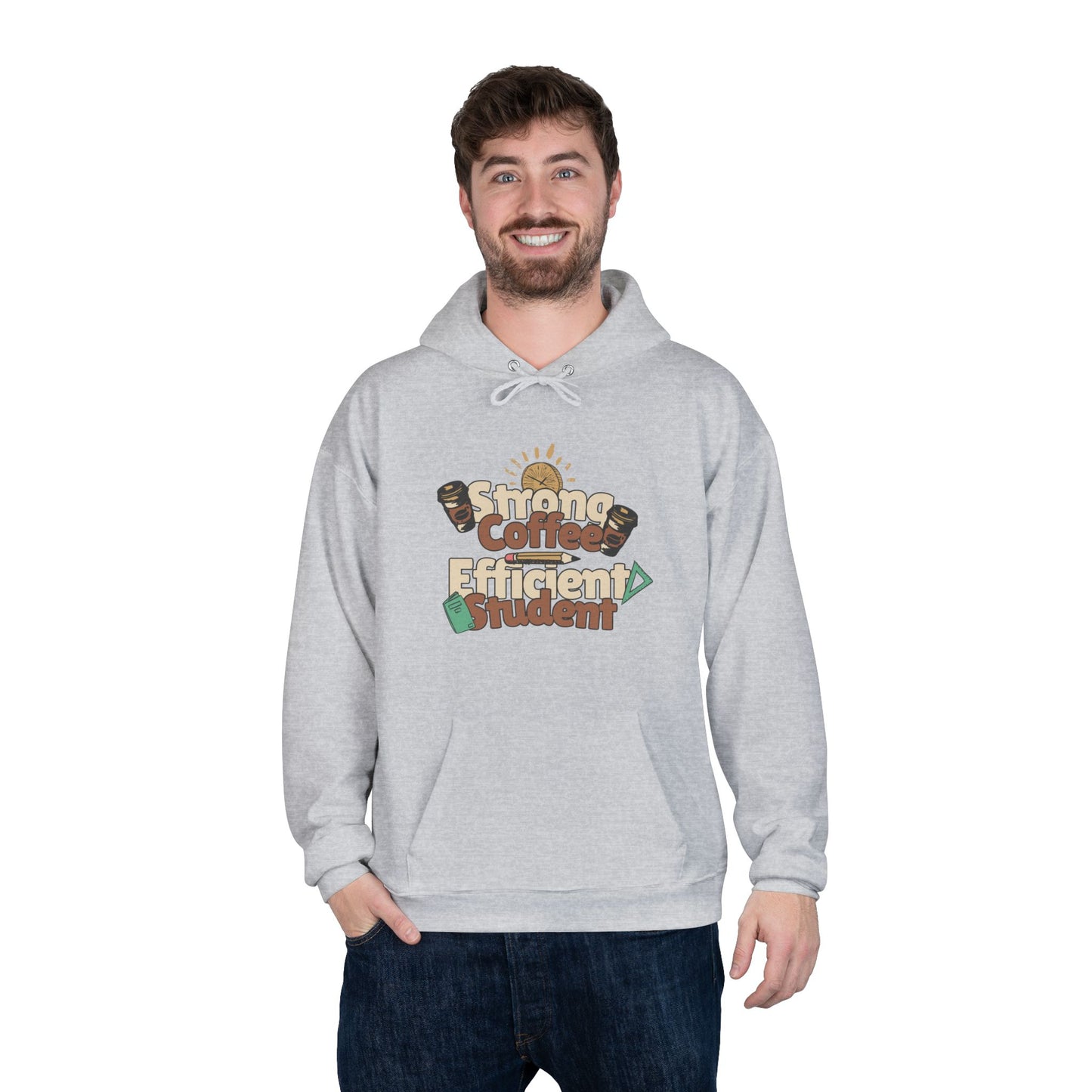 Men's "Strong Coffee, Efficient Student" Hoodie