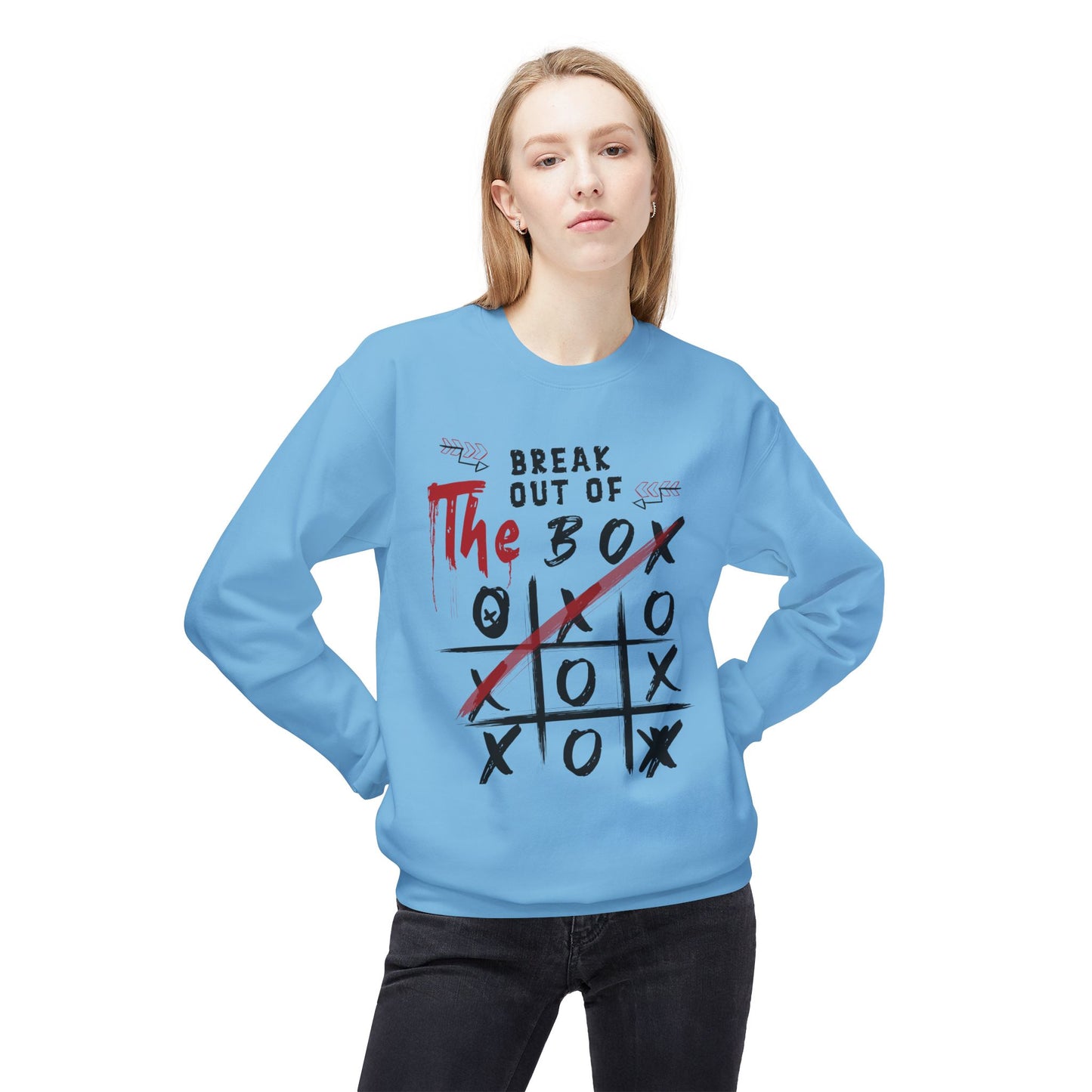 Men's "Break Out Of The Box" Drop Shoulder Fleece Crewneck Sweatshirt
