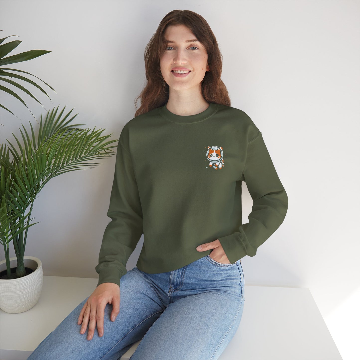 Women's "Meowstronaut" Crewneck Sweatshirt