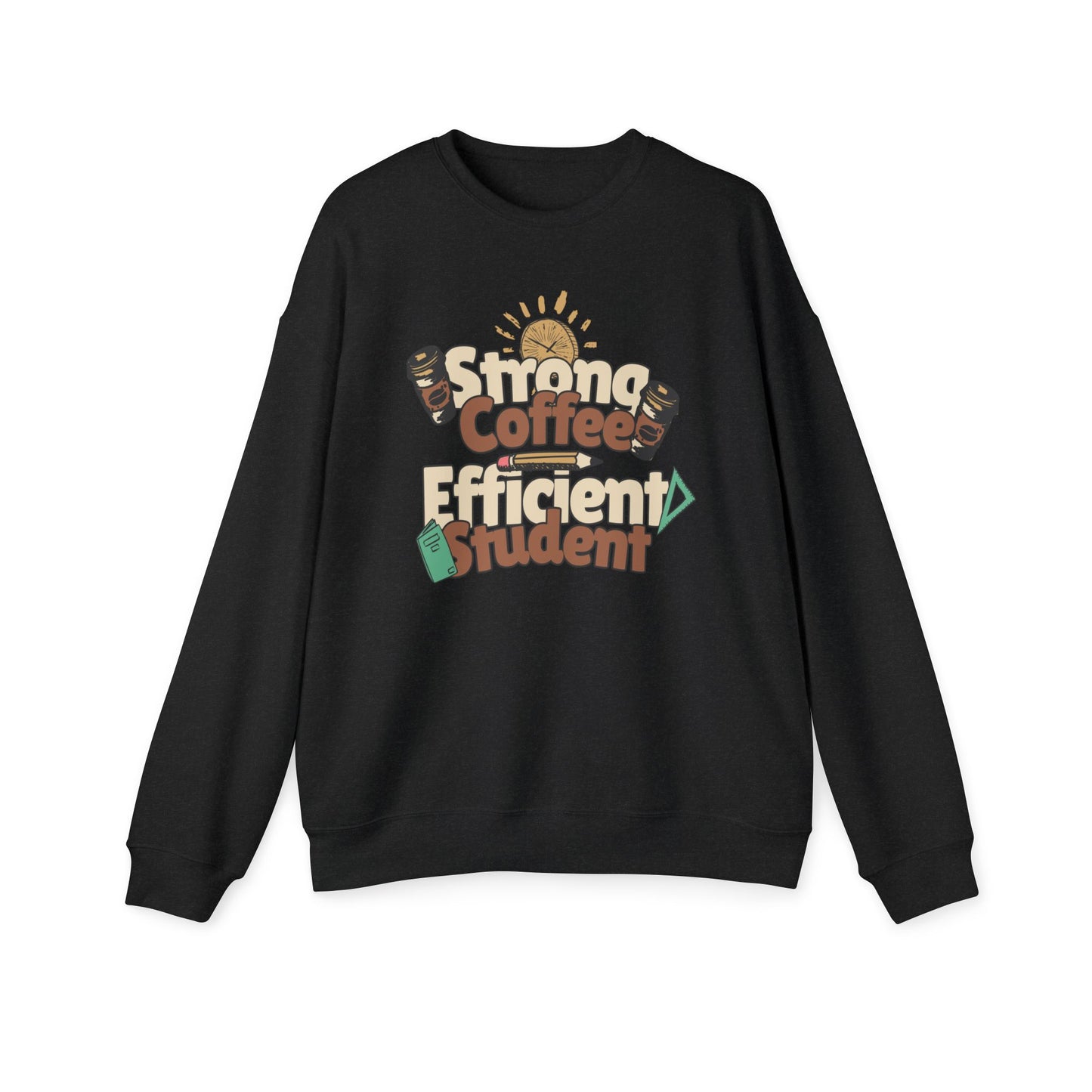 Women's "Strong Coffee, Efficient Student" Drop Shoulder Sweatshirt