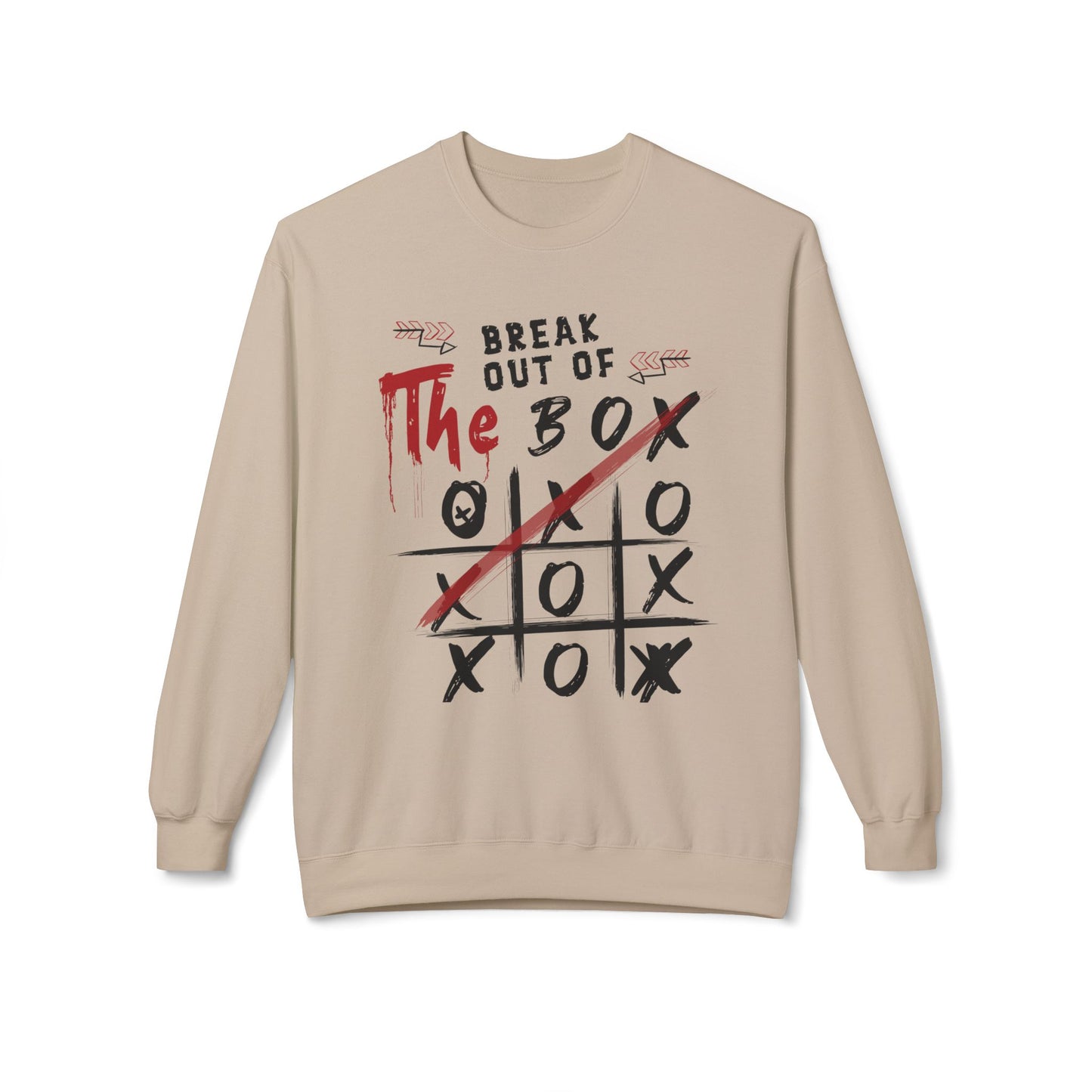 Men's "Break Out Of The Box" Drop Shoulder Fleece Crewneck Sweatshirt