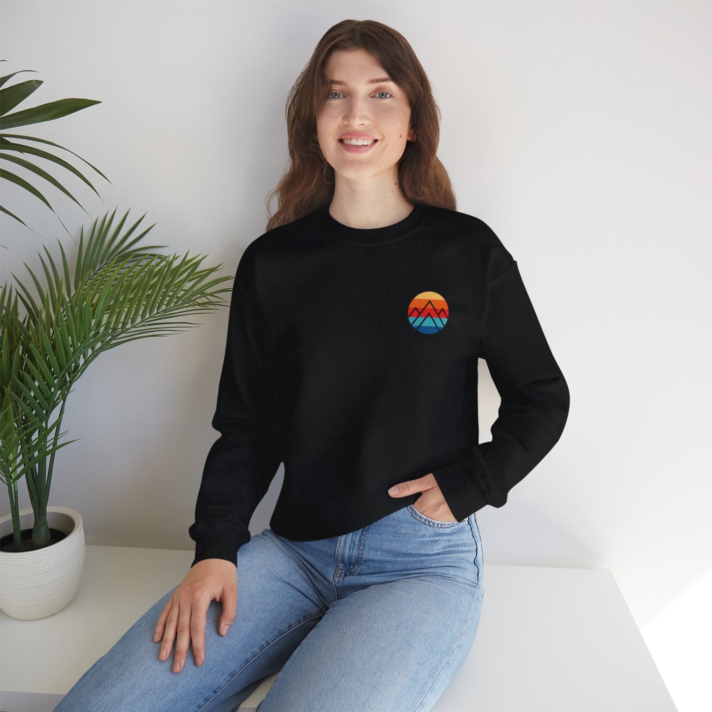 Women's "Minimalistic Mountains" Crewneck Sweatshirt