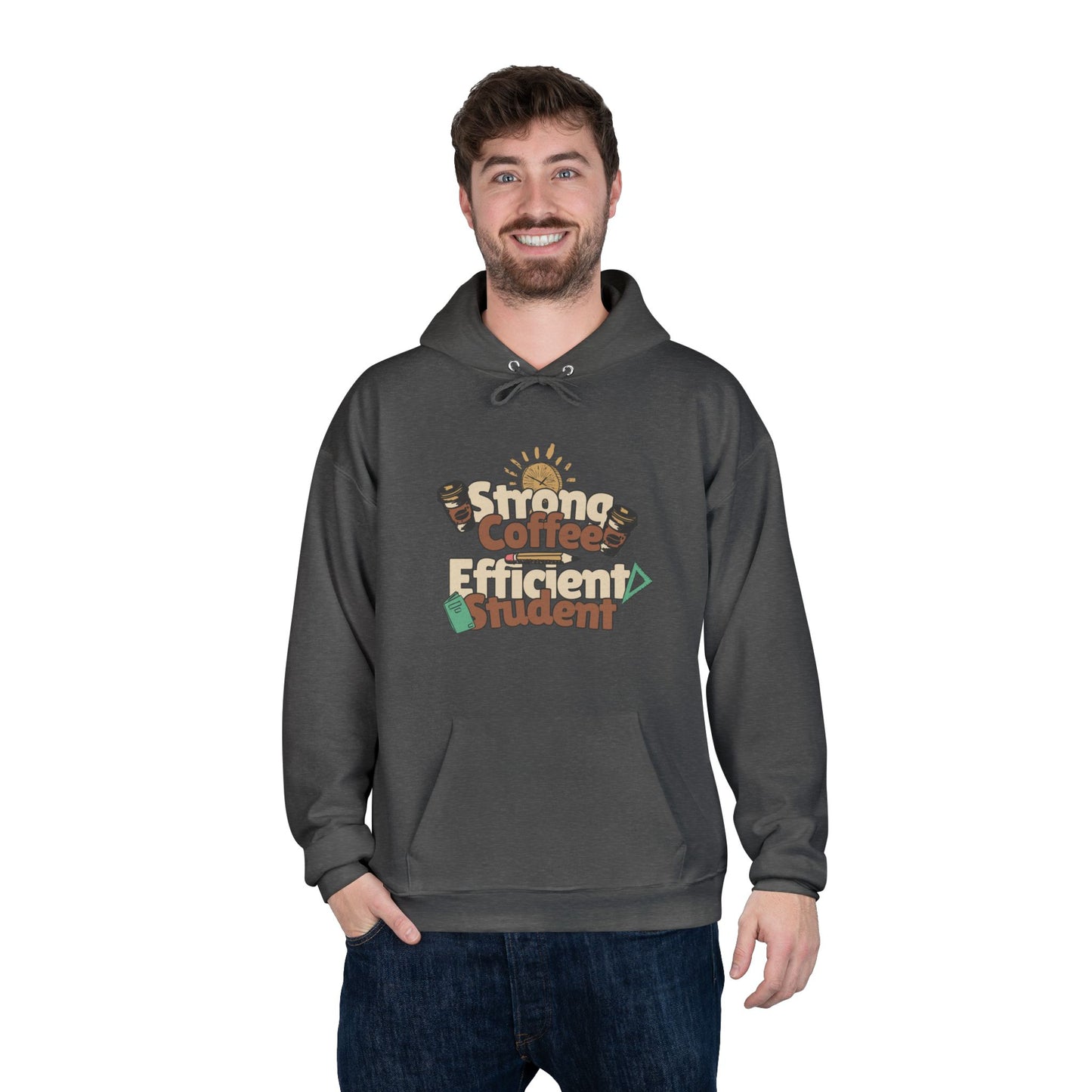 Men's "Strong Coffee, Efficient Student" Hoodie