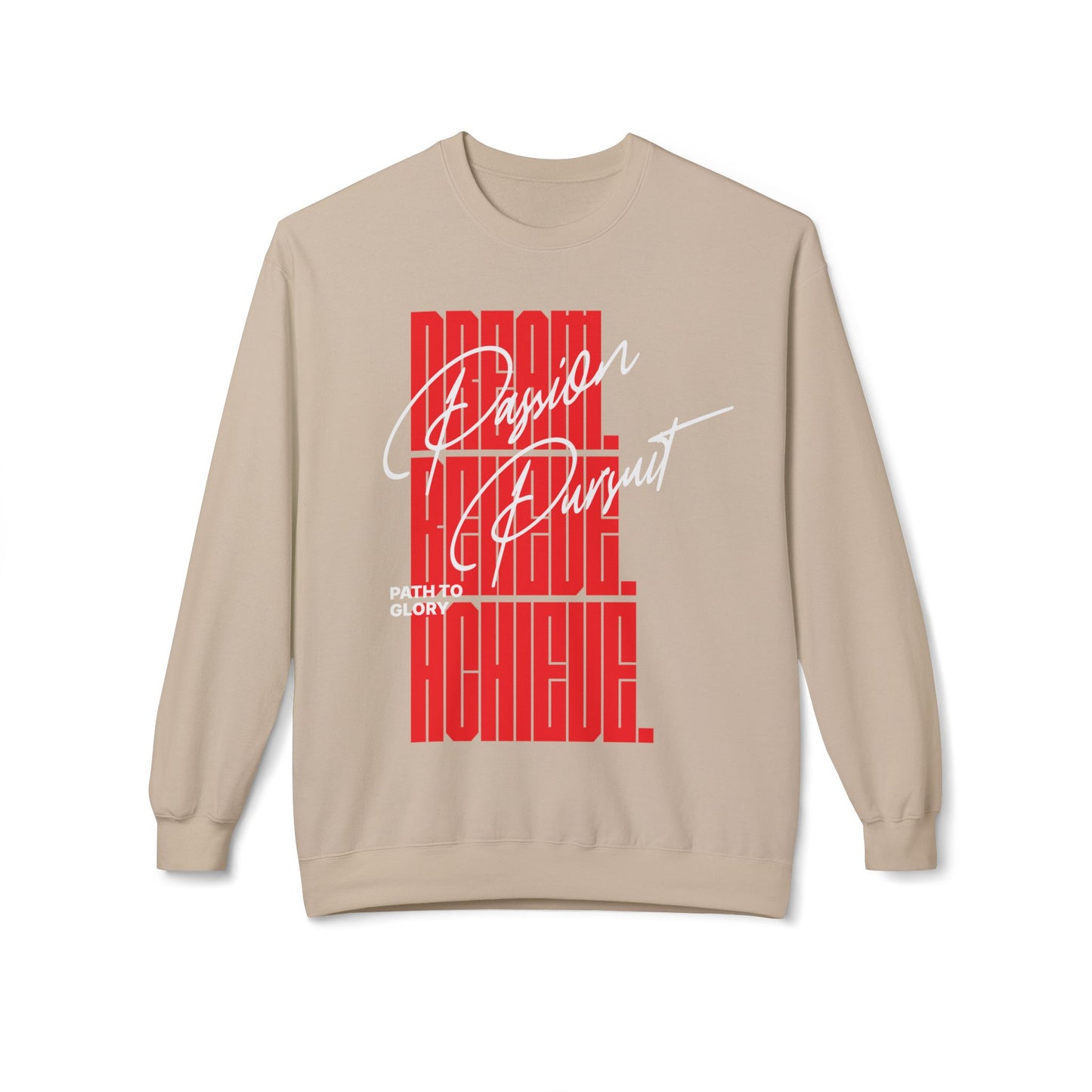 Men's "Passion Pursuit" Drop Shoulder Fleece Crewneck Sweatshirt