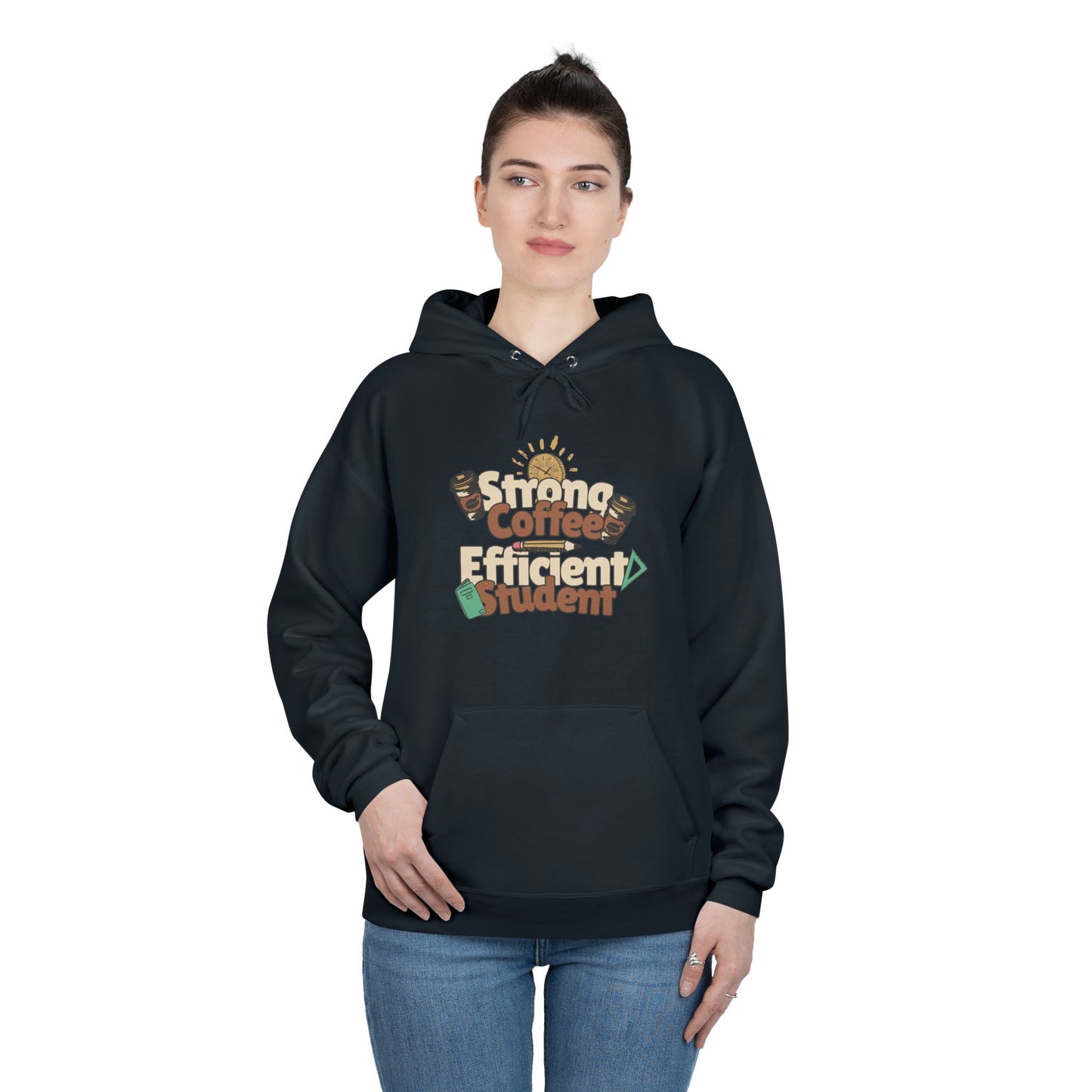 Men's "Strong Coffee, Efficient Student" Hoodie