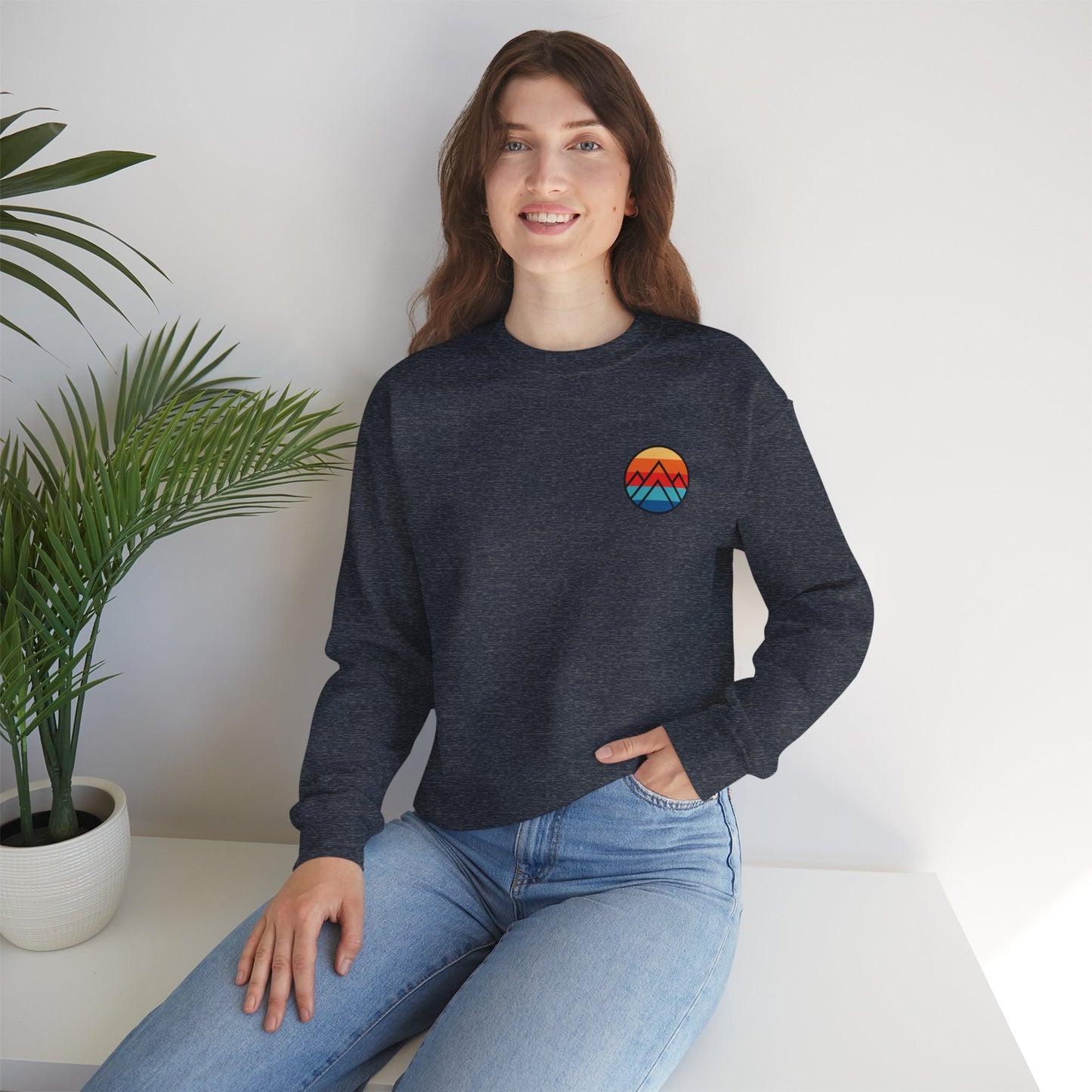 Women's "Minimalistic Mountains" Crewneck Sweatshirt