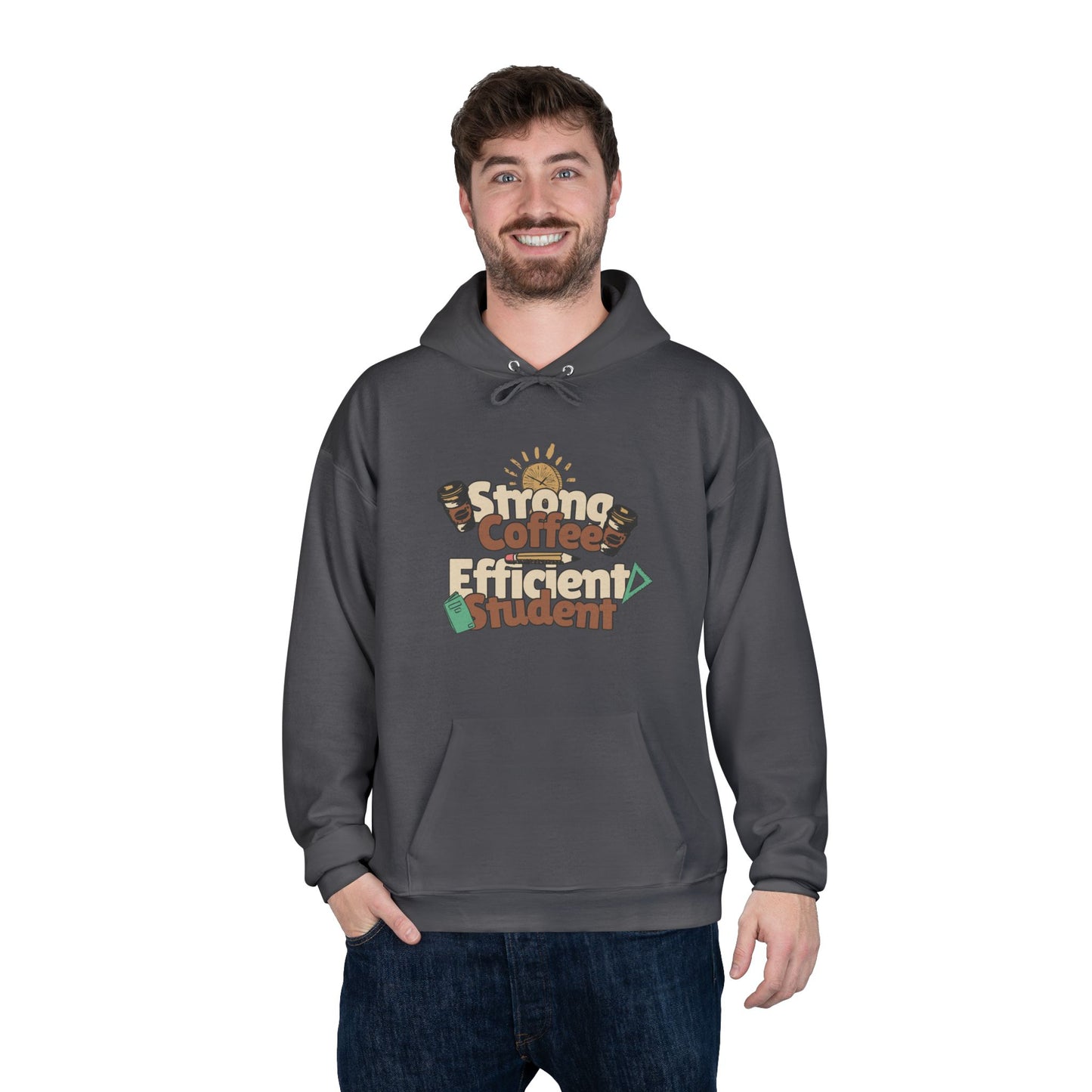 Men's "Strong Coffee, Efficient Student" Hoodie