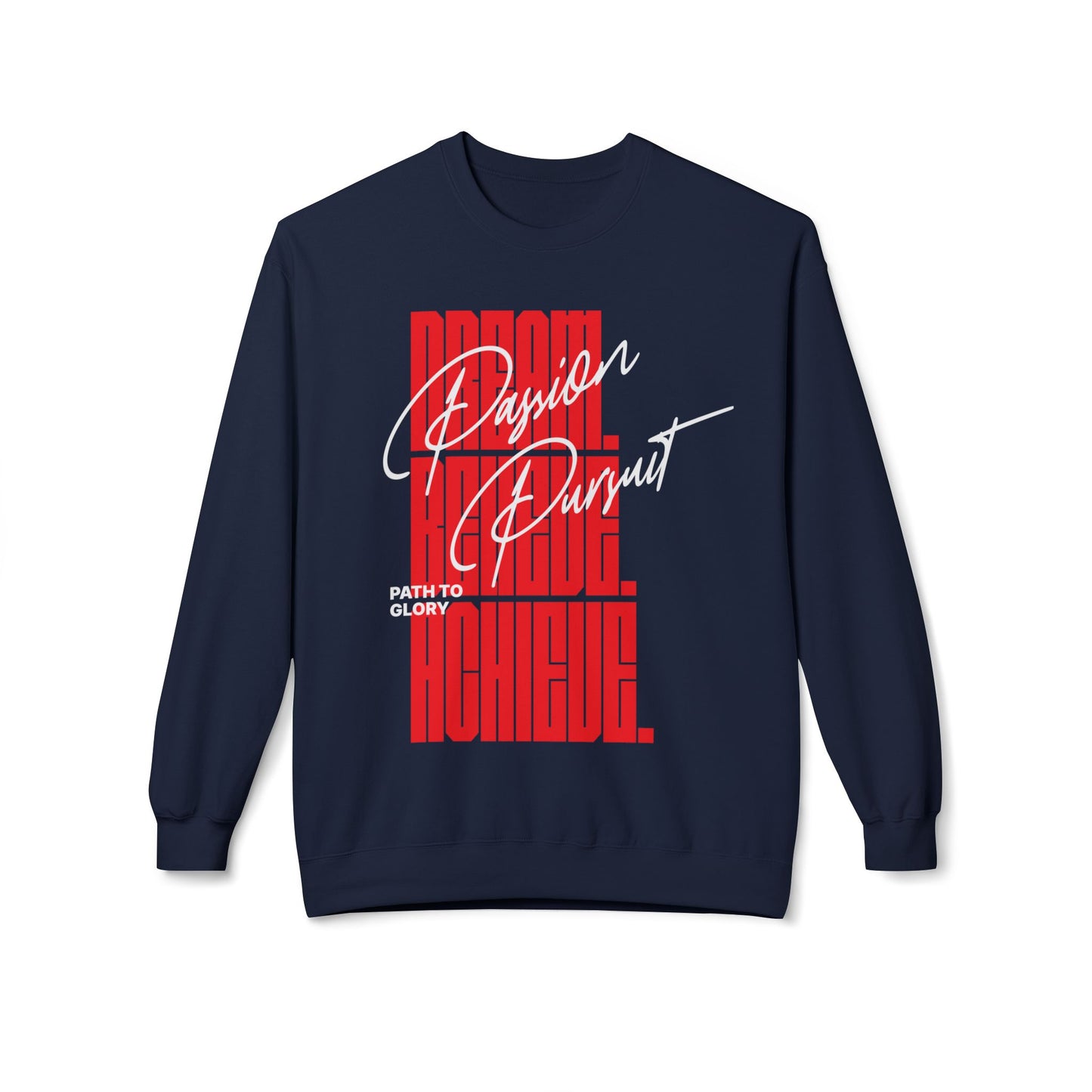 Men's "Passion Pursuit" Drop Shoulder Fleece Crewneck Sweatshirt