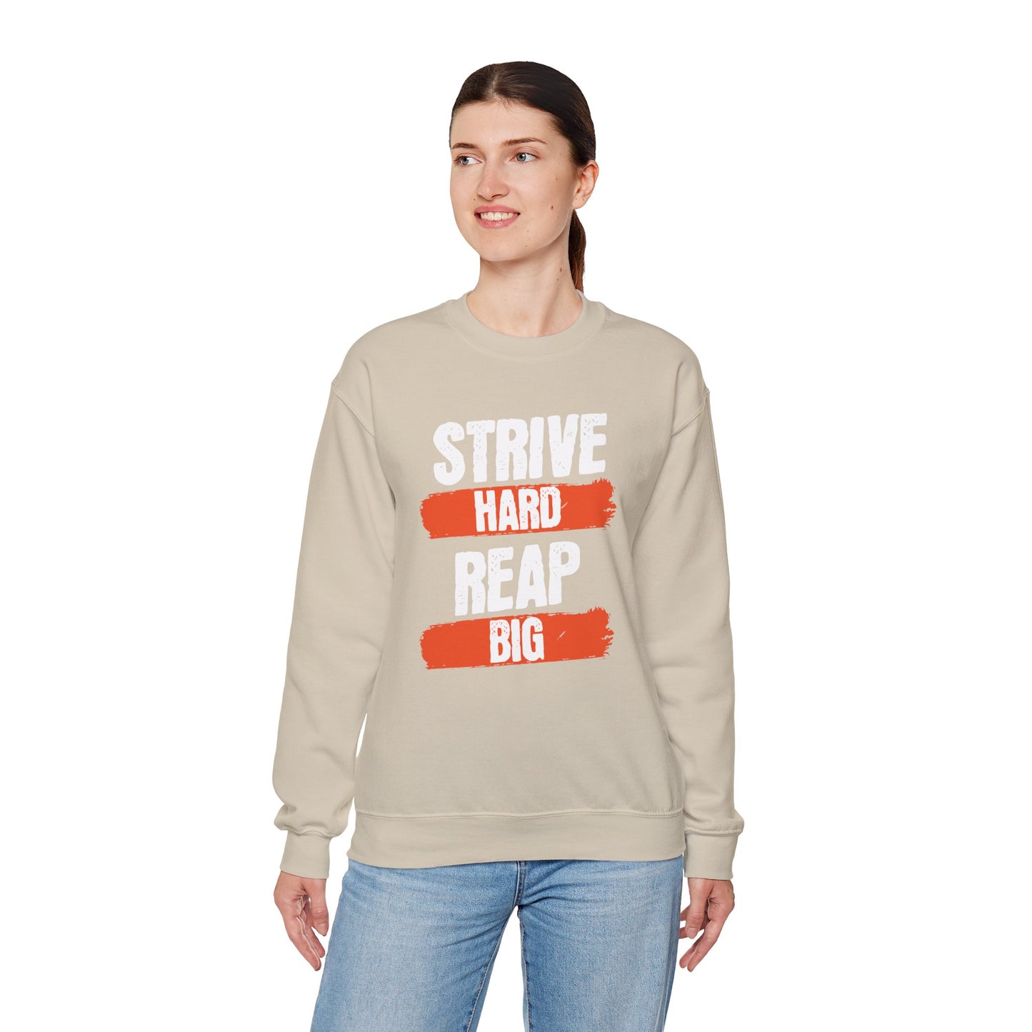 Men's "Strive Hard, Reap Big" Crewneck Sweatshirt