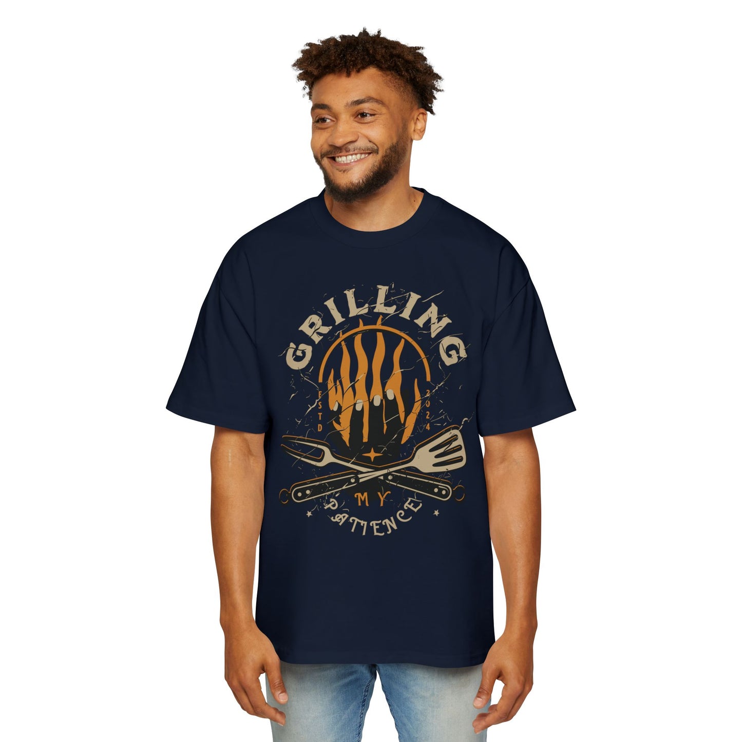 Men's "Grilling My Patience" Oversized T-Shirt