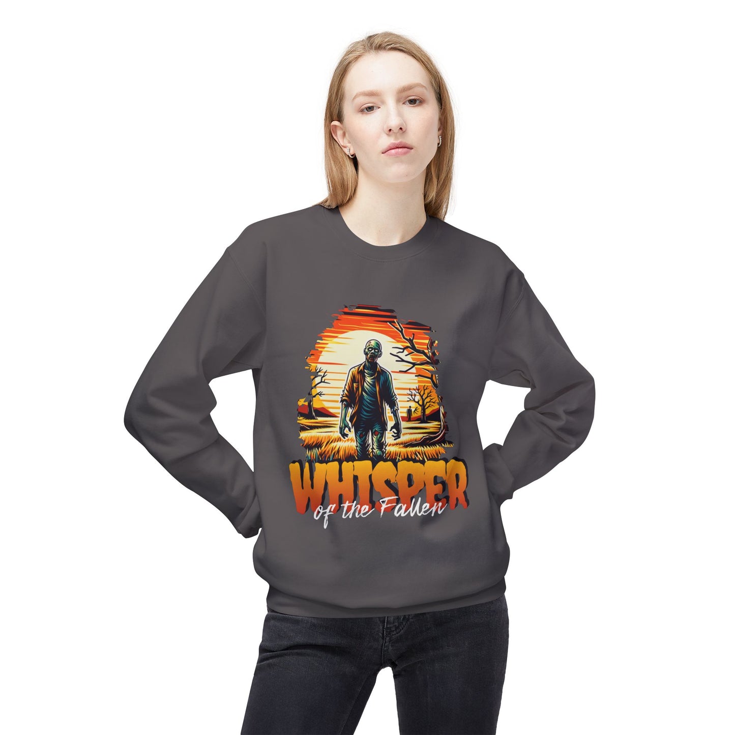 Men's "Whisper of the Fallen" Drop Shoulder Fleece Crewneck Sweatshirt