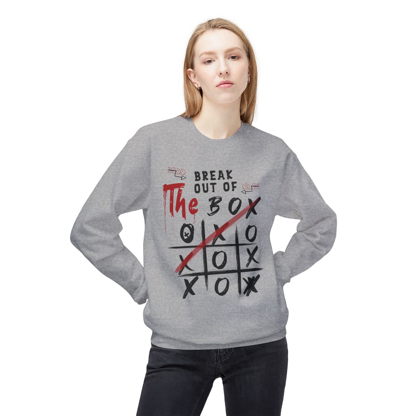 Men's "Break Out Of The Box" Drop Shoulder Fleece Crewneck Sweatshirt