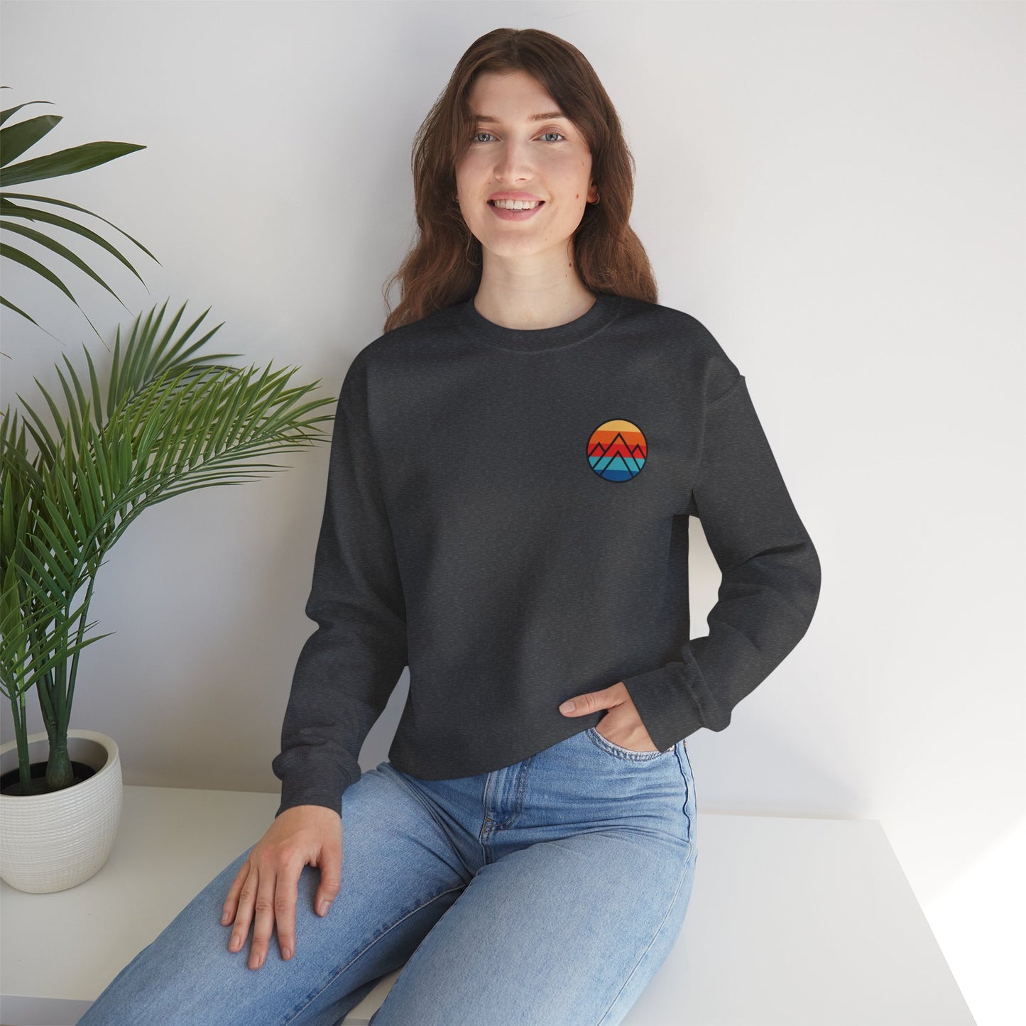 Women's "Minimalistic Mountains" Crewneck Sweatshirt