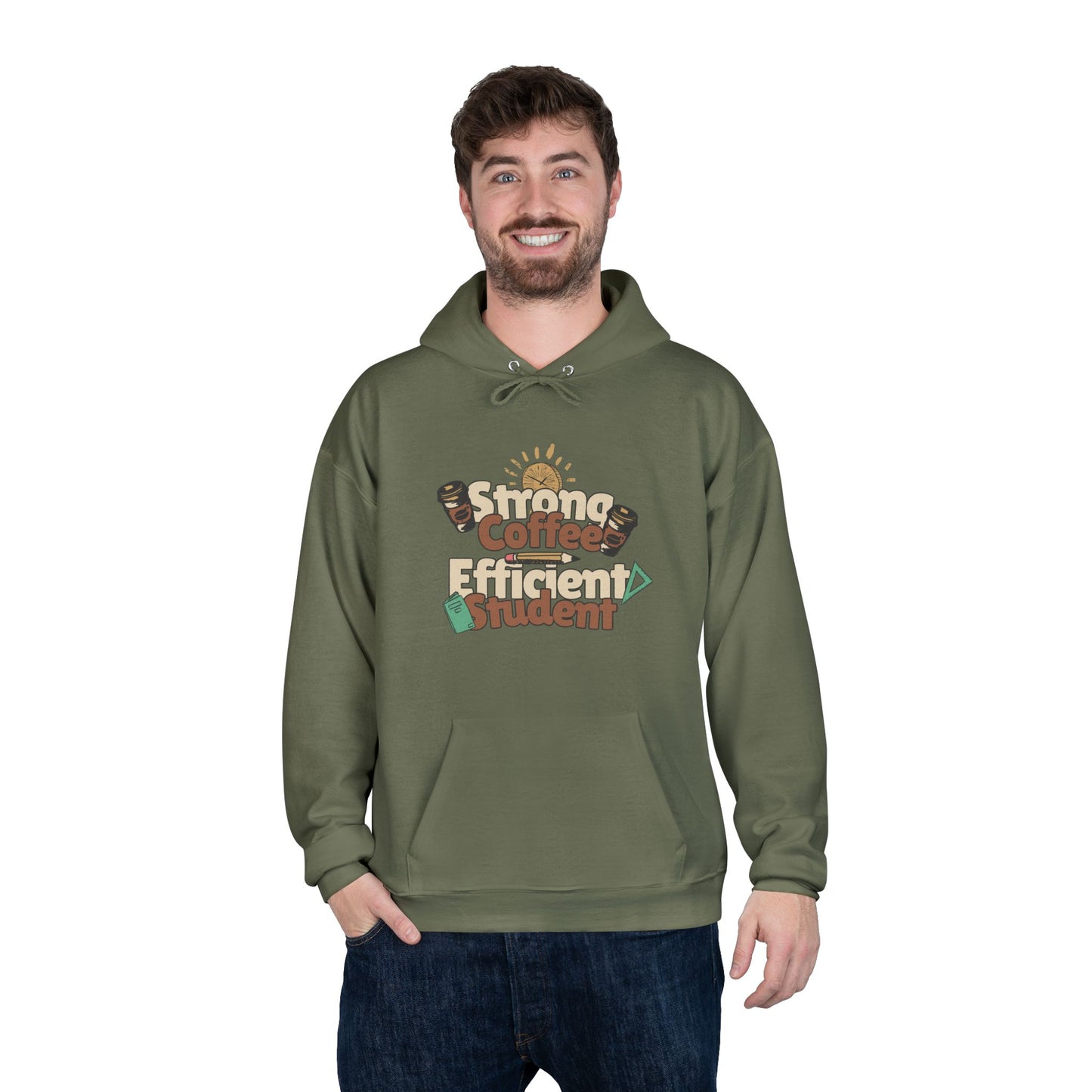 Men's "Strong Coffee, Efficient Student" Hoodie
