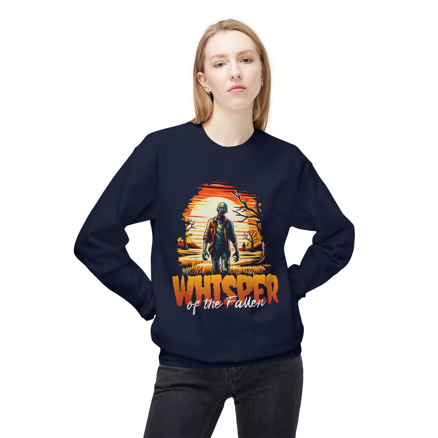 Men's "Whisper of the Fallen" Drop Shoulder Fleece Crewneck Sweatshirt