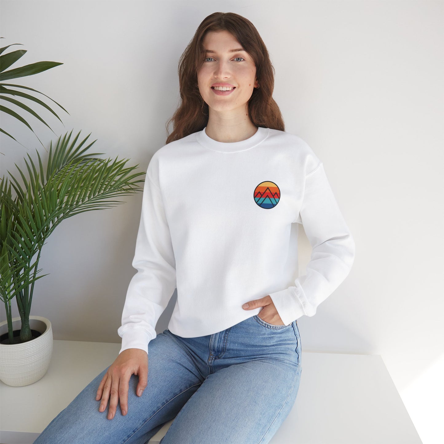 Women's "Minimalistic Mountains" Crewneck Sweatshirt
