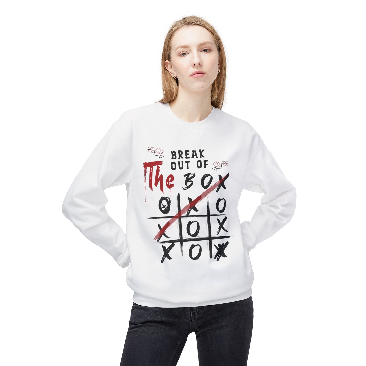 Men's "Break Out Of The Box" Drop Shoulder Fleece Crewneck Sweatshirt