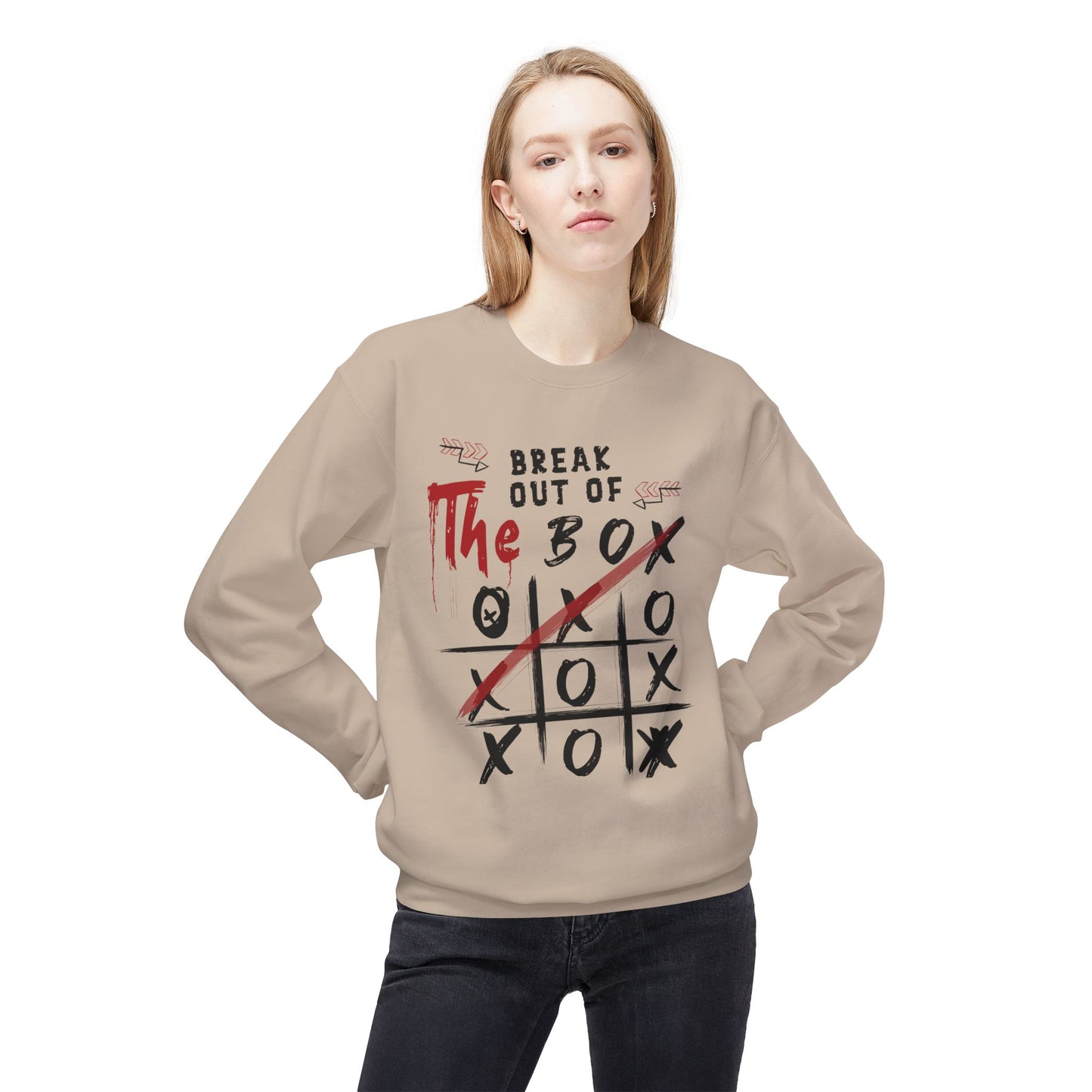 Men's "Break Out Of The Box" Drop Shoulder Fleece Crewneck Sweatshirt
