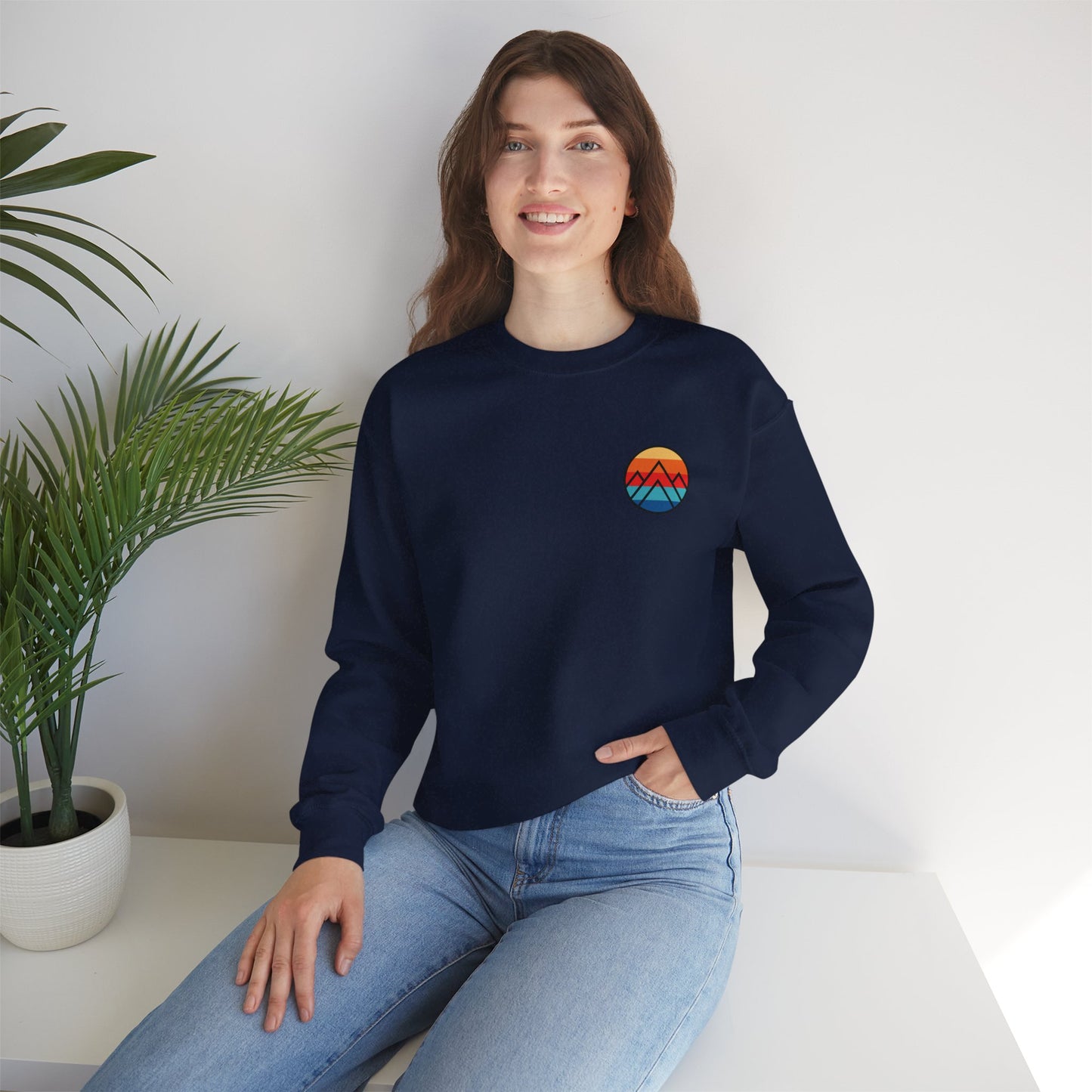 Women's "Minimalistic Mountains" Crewneck Sweatshirt