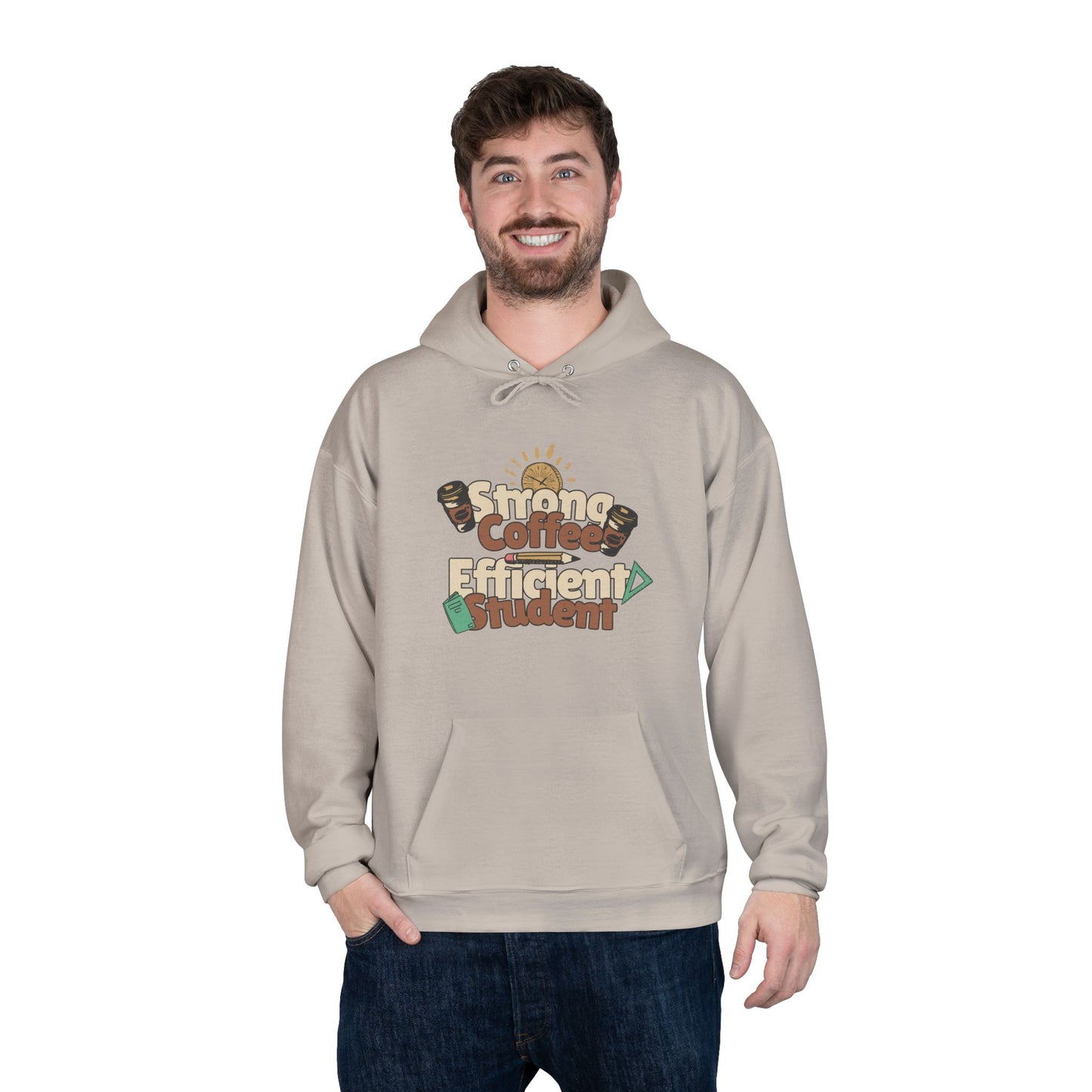 Men's "Strong Coffee, Efficient Student" Hoodie