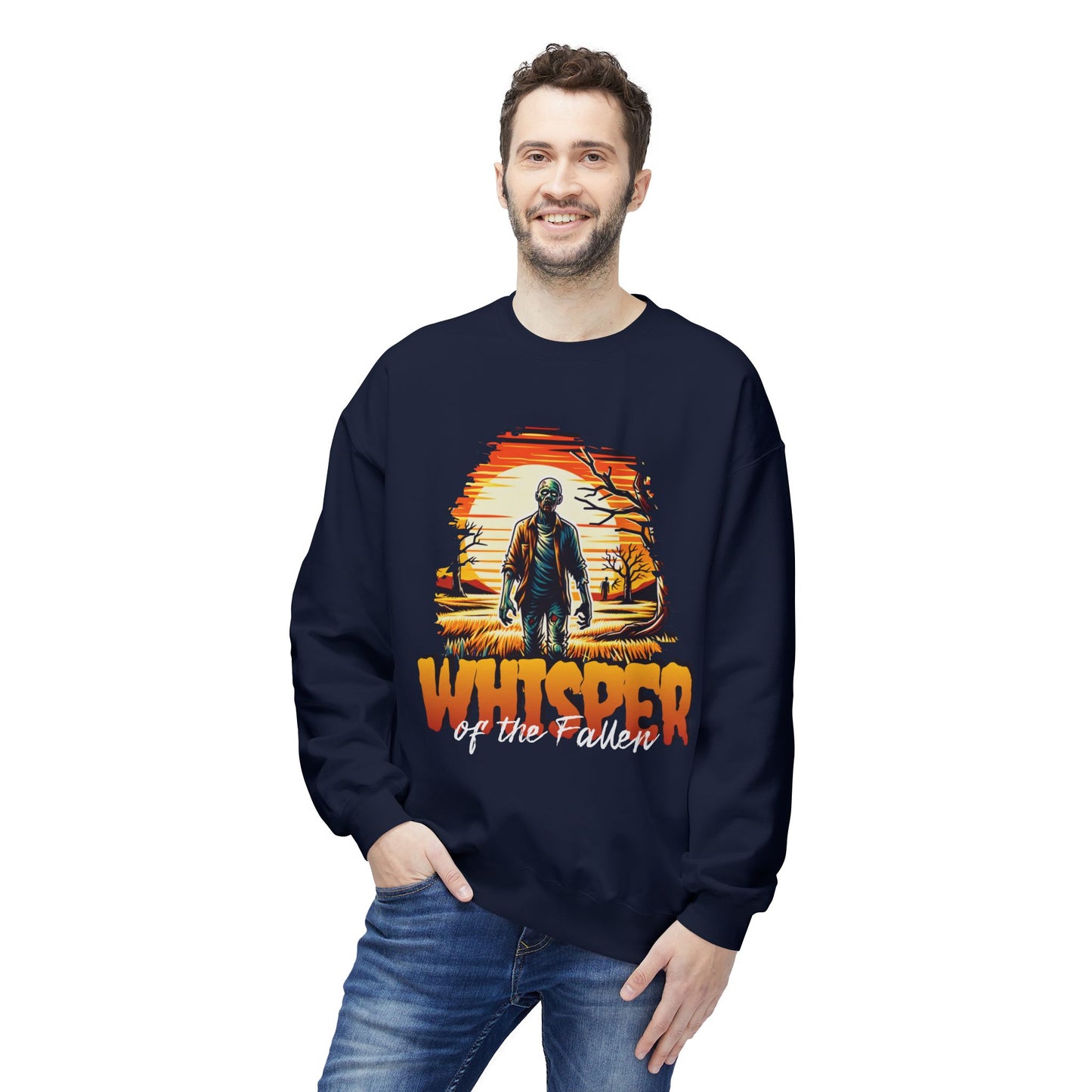 Men's "Whisper of the Fallen" Drop Shoulder Fleece Crewneck Sweatshirt