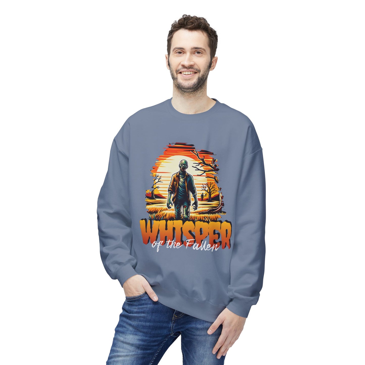 Men's "Whisper of the Fallen" Drop Shoulder Fleece Crewneck Sweatshirt