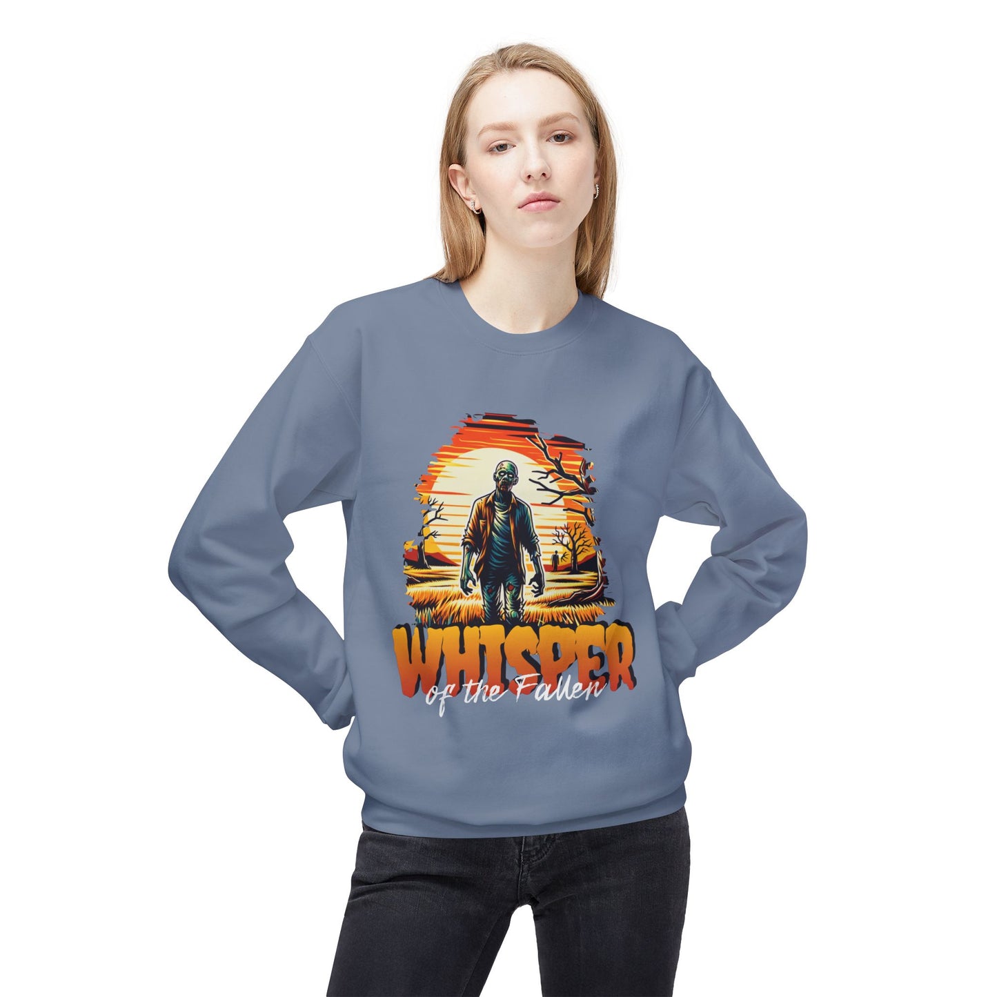 Men's "Whisper of the Fallen" Drop Shoulder Fleece Crewneck Sweatshirt
