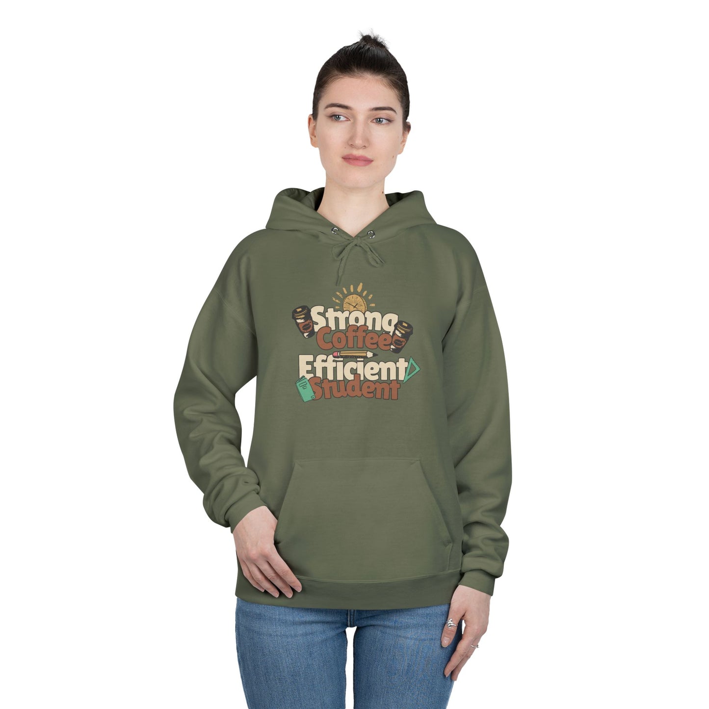 Men's "Strong Coffee, Efficient Student" Hoodie