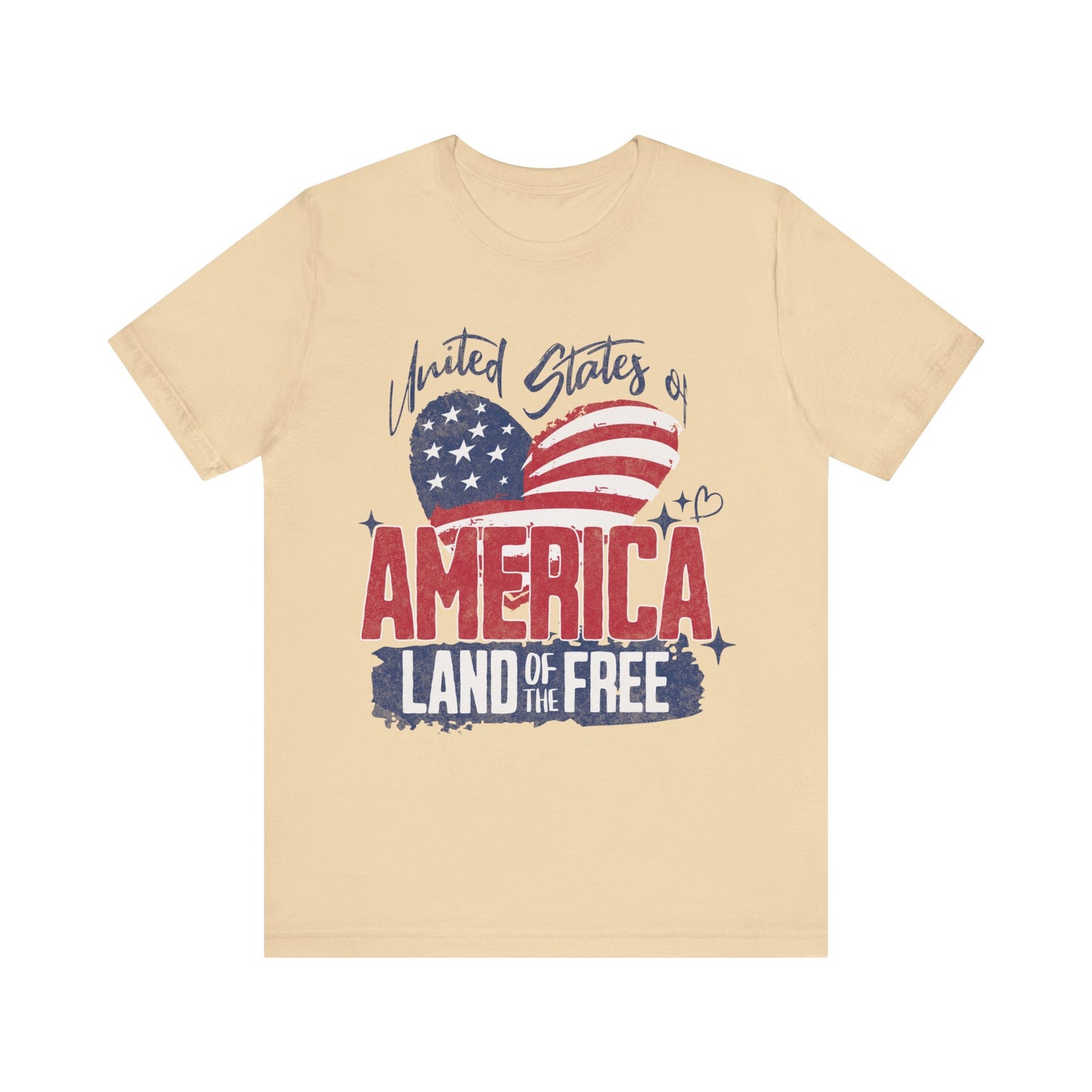 Women's "USA Land of the Free" Jersey Short Sleeve Tee