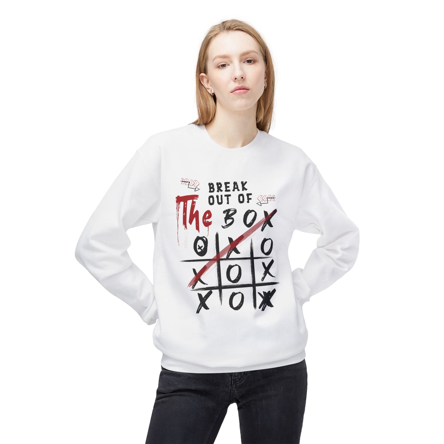 Women's "Break Out Of The Box" Midweight Softstyle Fleece Crewneck Sweatshirt