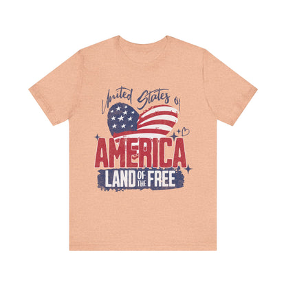 Men's "USA Land of the Free" Jersey Short Sleeve Tee