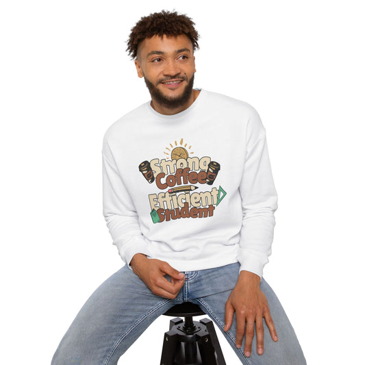 Men's "Strong Coffee, Efficient Student" Drop Shoulder Sweatshirt