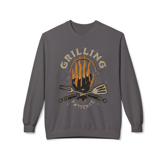 Men's "Grilling My Patience" Midweight Softstyle Fleece Crewneck Sweatshirt