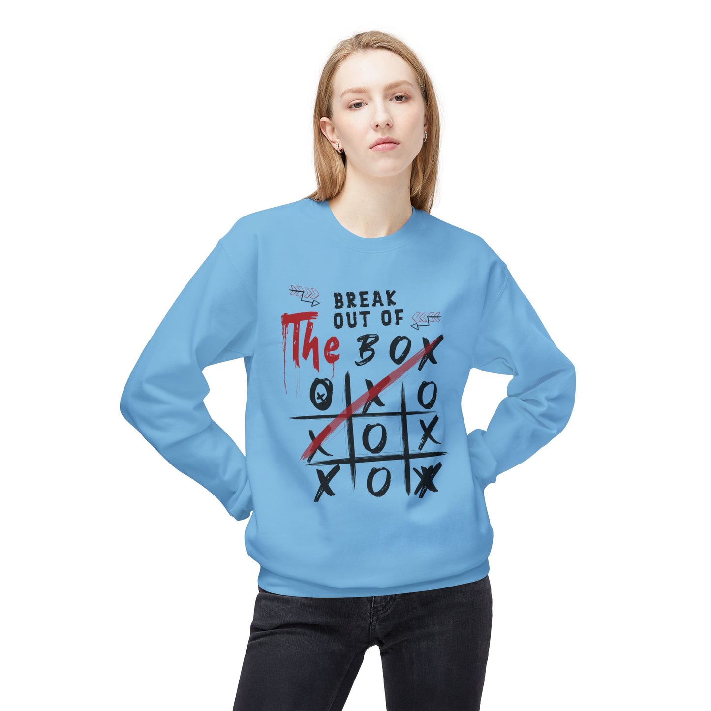 Women's "Break Out Of The Box" Midweight Softstyle Fleece Crewneck Sweatshirt