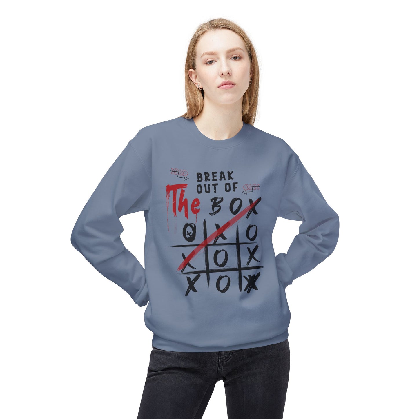 Women's "Break Out Of The Box" Midweight Softstyle Fleece Crewneck Sweatshirt