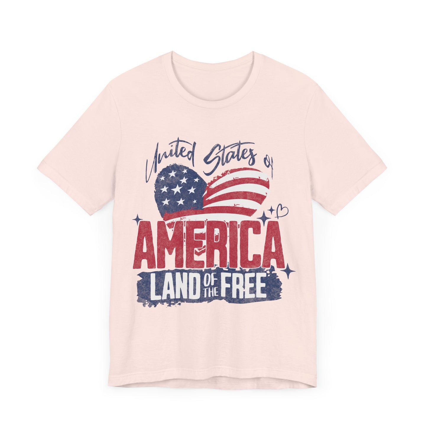 Women's "USA Land of the Free" Jersey Short Sleeve Tee