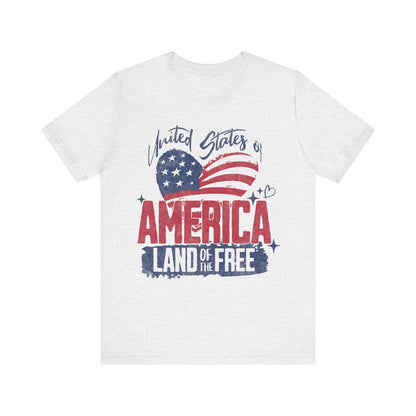 Women's "USA Land of the Free" Jersey Short Sleeve Tee